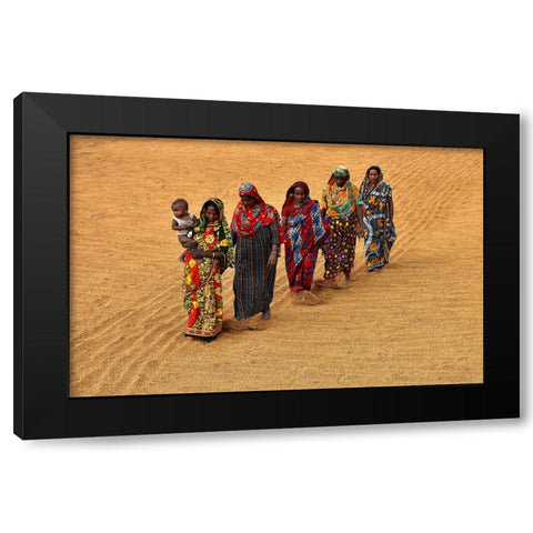 Woman Worker Black Modern Wood Framed Art Print by Mahabub Hossain, Md