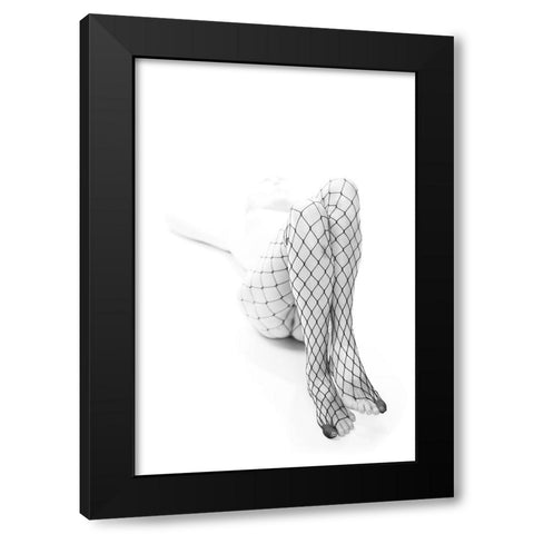 Hole Sock Black Modern Wood Framed Art Print with Double Matting by Hotakainen, Jani
