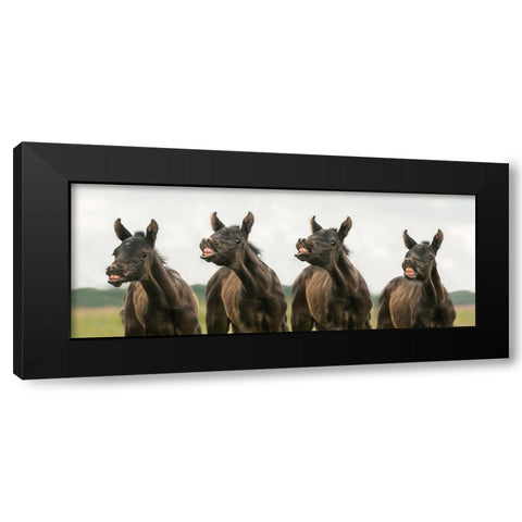 Say cheese Black Modern Wood Framed Art Print by Weerink, Celine