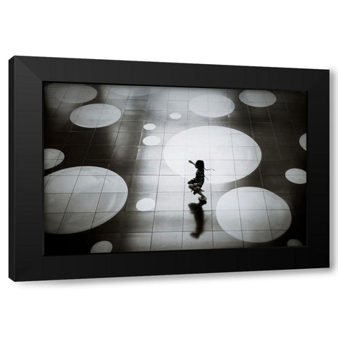 Skip Black Modern Wood Framed Art Print by Kiri, Reiko