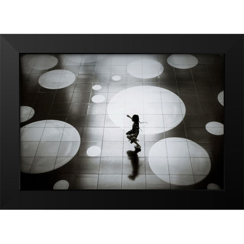 Skip Black Modern Wood Framed Art Print by Kiri, Reiko