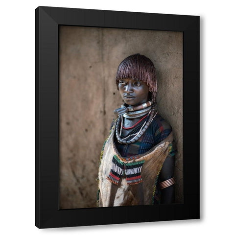 Hamar Woman Black Modern Wood Framed Art Print by Cole, Trevor