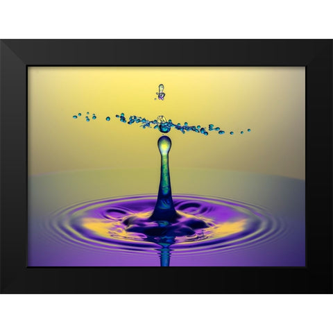 Dancinh Drops Black Modern Wood Framed Art Print by Sayadi, Yousef