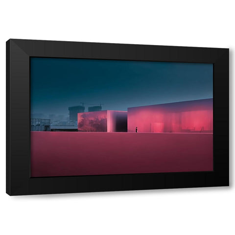 Lost City Black Modern Wood Framed Art Print by Guan, Xiaopeng
