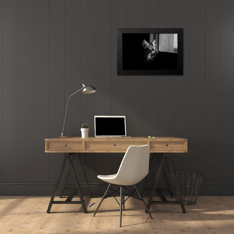 Leo Black Modern Wood Framed Art Print by Alsharif, Yahia