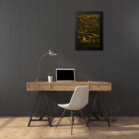 Choppy Black Modern Wood Framed Art Print by Jacobs, Lydia