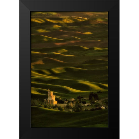 Choppy Black Modern Wood Framed Art Print by Jacobs, Lydia