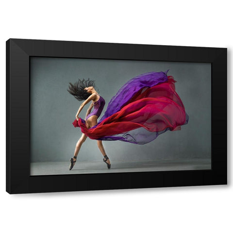 Balerina 1 Black Modern Wood Framed Art Print by Setiadi, Ajar
