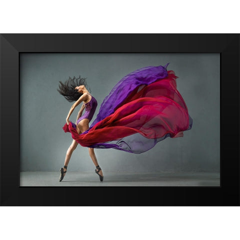 Balerina 1 Black Modern Wood Framed Art Print by Setiadi, Ajar