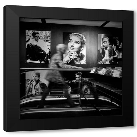 The Wall Of Fame Black Modern Wood Framed Art Print by Parola, Roberto