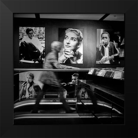 The Wall Of Fame Black Modern Wood Framed Art Print by Parola, Roberto