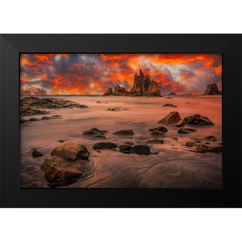 Canary Sunset Black Modern Wood Framed Art Print by Popan, Adrian