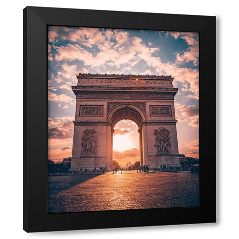 Golden Arc of Paris Black Modern Wood Framed Art Print by Pournader, Behdad