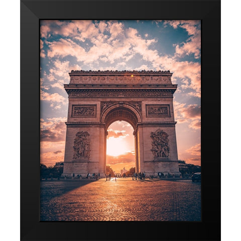 Golden Arc of Paris Black Modern Wood Framed Art Print by Pournader, Behdad