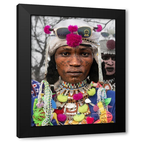 Ready For The Gerewol At Niergui Refugee Camp-Tchad- Black Modern Wood Framed Art Print by Molina, Elena