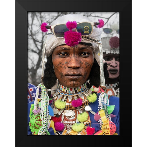 Ready For The Gerewol At Niergui Refugee Camp-Tchad- Black Modern Wood Framed Art Print by Molina, Elena