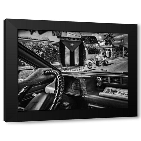 DrIVing Black Modern Wood Framed Art Print with Double Matting by Bauer, Andreas