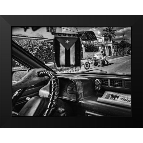 DrIVing Black Modern Wood Framed Art Print by Bauer, Andreas