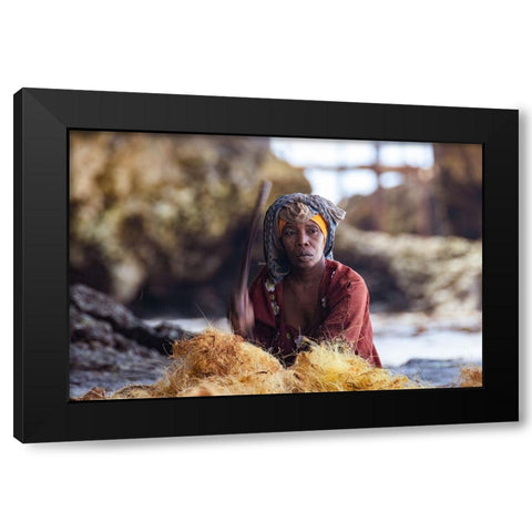 Rope Mker Black Modern Wood Framed Art Print by Adrian