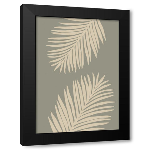 PALM LEAF 15 Black Modern Wood Framed Art Print by 1x Studio