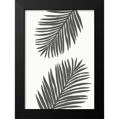 PALM LEAF 12 GRAPHITE GRAY Black Modern Wood Framed Art Print by 1x Studio