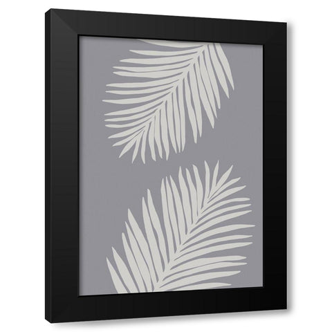PALM LEAF 03 MEDIUM GRAY Black Modern Wood Framed Art Print by 1x Studio