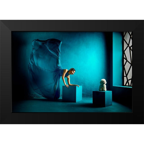 Dear Friend Black Modern Wood Framed Art Print by Muliani Hartojo, Angela