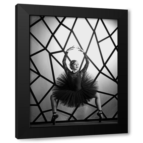 Spider Black Modern Wood Framed Art Print with Double Matting by Muliani Hartojo, Angela