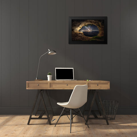 Caves Of Zaen I Black Modern Wood Framed Art Print by Lopez, Bartolome