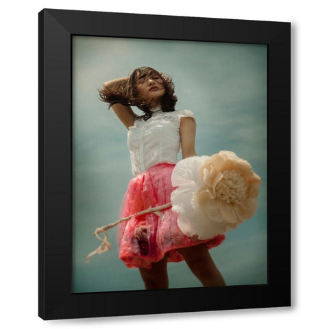 Flower In The Dune Black Modern Wood Framed Art Print with Double Matting by Ugachi, Takako