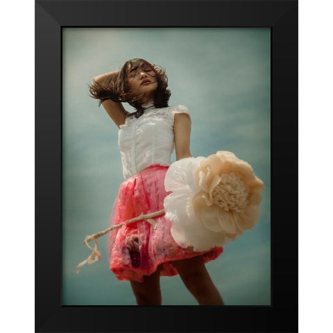 Flower In The Dune Black Modern Wood Framed Art Print by Ugachi, Takako