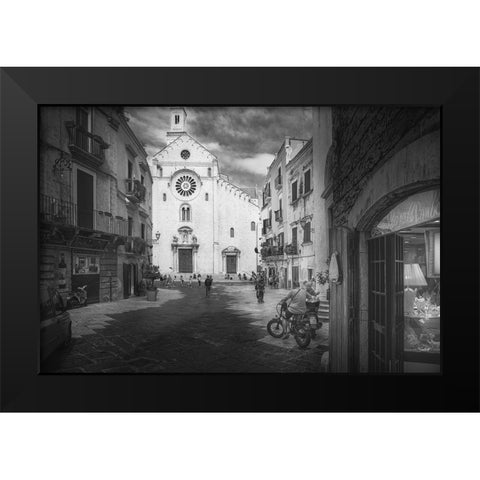 Tales In A Square Black Modern Wood Framed Art Print by Pastor Benjumeda, Eugenio