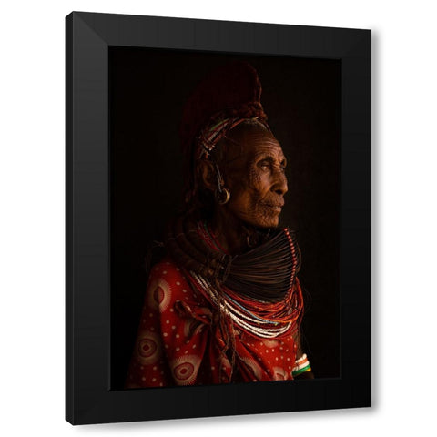 Elderly Wisdom Black Modern Wood Framed Art Print with Double Matting by Dhaen, David