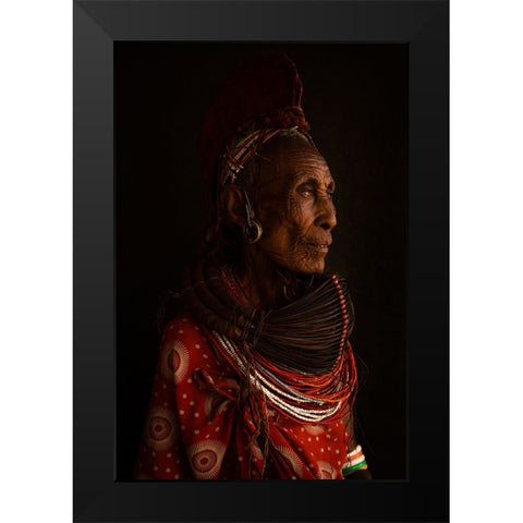 Elderly Wisdom Black Modern Wood Framed Art Print by Dhaen, David