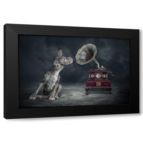 Musicdog Black Modern Wood Framed Art Print with Double Matting by Egger, Marcel