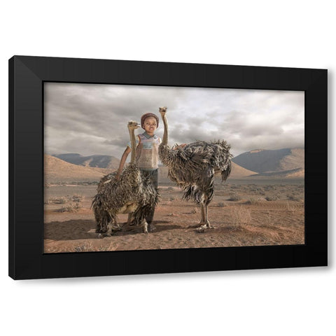 Ostrichboy Black Modern Wood Framed Art Print with Double Matting by Egger, Marcel