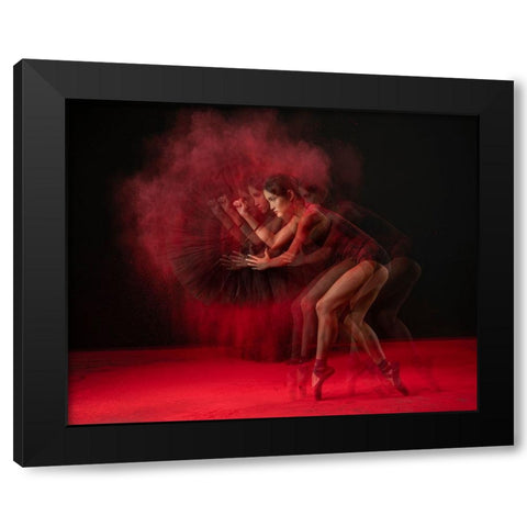The Red Run Black Modern Wood Framed Art Print with Double Matting by Setiadi, Ajar