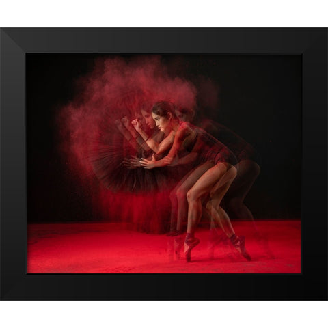 The Red Run Black Modern Wood Framed Art Print by Setiadi, Ajar