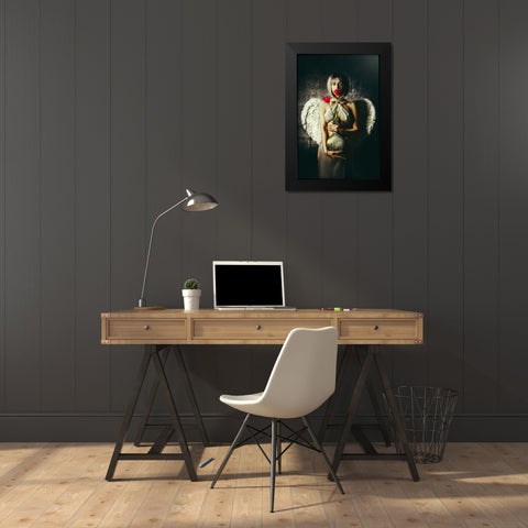 Lips of a Tulip Black Modern Wood Framed Art Print by Bolgov (Axe), Ruslan