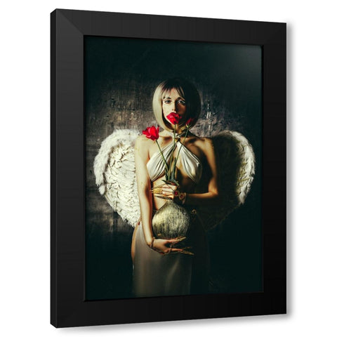 Lips of a Tulip Black Modern Wood Framed Art Print with Double Matting by Bolgov (Axe), Ruslan