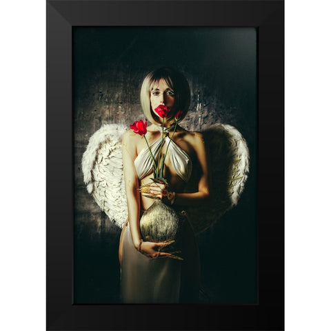 Lips of a Tulip Black Modern Wood Framed Art Print by Bolgov (Axe), Ruslan