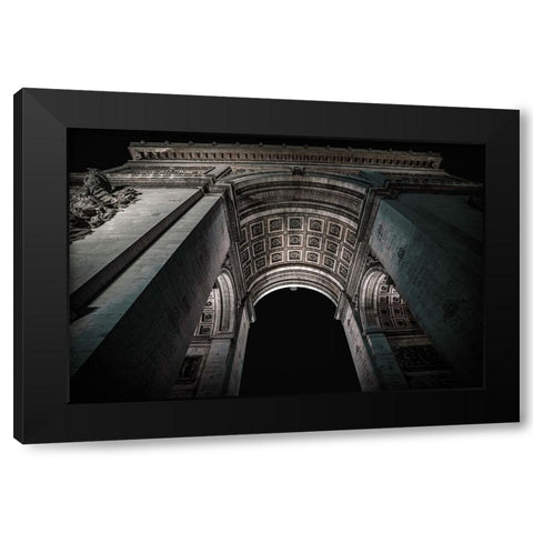 Arc De Triomphe Black Modern Wood Framed Art Print with Double Matting by Amir
