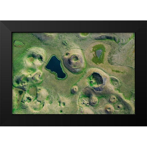 MaAndFrac12;Vatn Black Modern Wood Framed Art Print by Kravanja, Jure