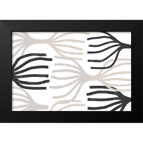 Belonging Black Modern Wood Framed Art Print by Uplusmestudio
