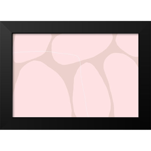Rose Stones Black Modern Wood Framed Art Print by Uplusmestudio