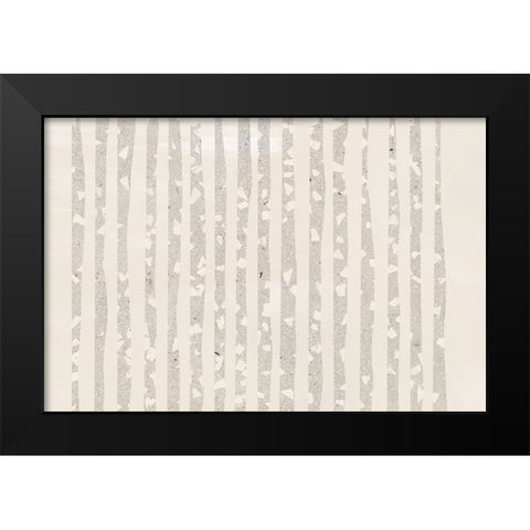 Terrazzo Mood Black Modern Wood Framed Art Print by Uplusmestudio