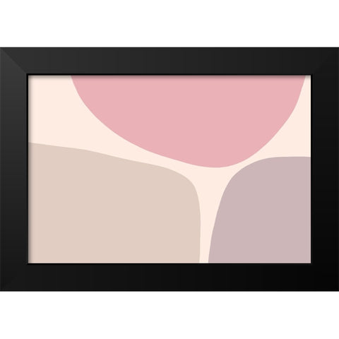 Soft Trio Black Modern Wood Framed Art Print by Uplusmestudio