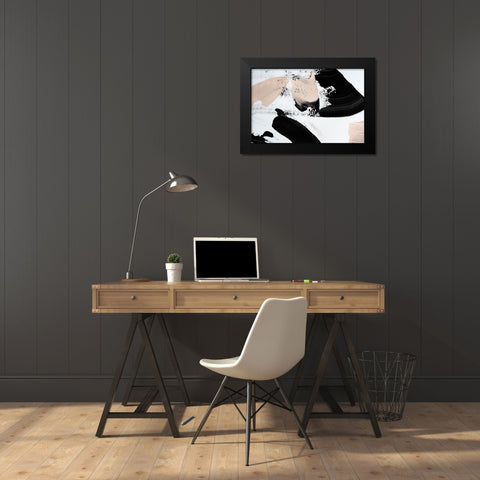 Black And Nude No 2 Black Modern Wood Framed Art Print by Uplusmestudio