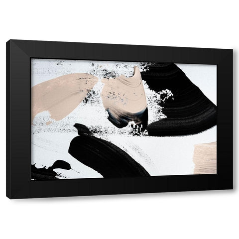 Black And Nude No 2 Black Modern Wood Framed Art Print by Uplusmestudio