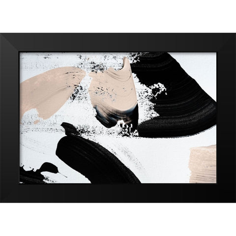 Black And Nude No 2 Black Modern Wood Framed Art Print by Uplusmestudio
